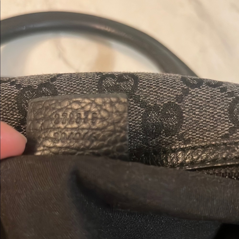 Gucci Black and Gray GG Canvas Top Handle Satchel - Picture 10 of 13